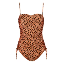 Leopard Spots Strapless Badeanzug