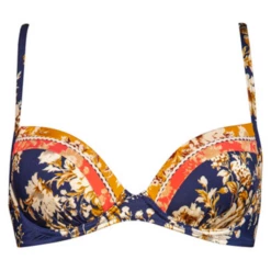 Patchwork Florals Vorgeformtes Bikini Oberteil